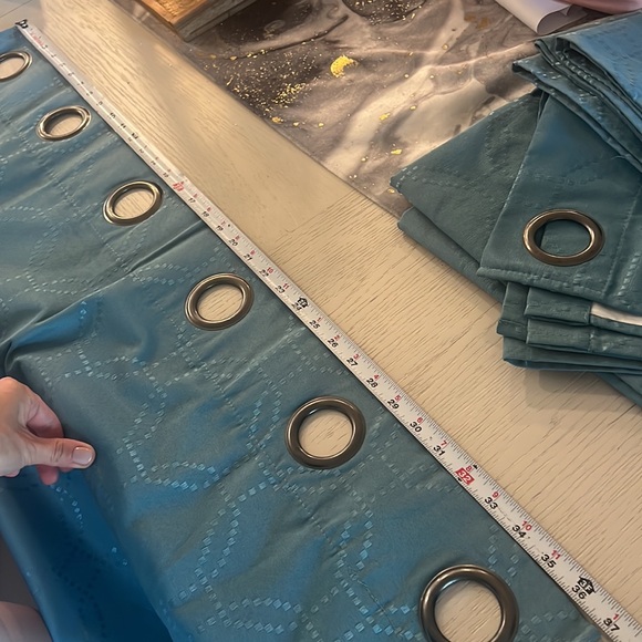 Teal Curtain Panel Set of 2  37”x106.5” - Picture 3 of 6